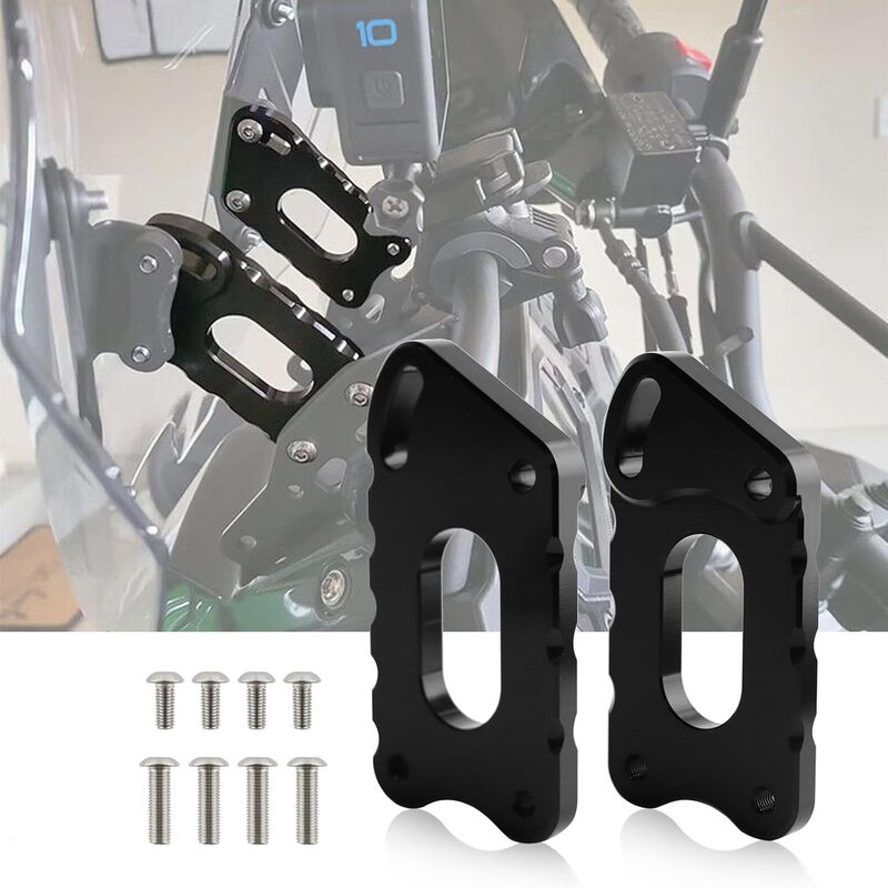 PACEWALKER CNC Adjuster Windshield Risers for Kawasaki KLR650 2022 2023 2024 Motorcycle Windshield Bracket Adjustable Angle Heightening - Image 1
